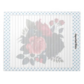 Hinweise zu rosa und blauen Rose Notizblock (Vorderseite)