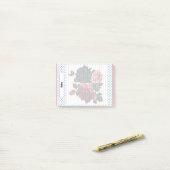 Hinweise zu rosa und blauen Rose Post-it Klebezettel (Auf Schreibtisch)