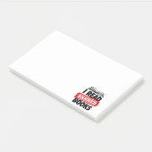 Hinweise zu verbotenen Büchern lesen Post-it Klebezettel (angewinkelt)