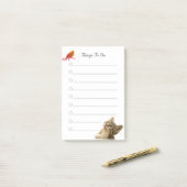 Hinweise zu Vögeln und Katzen Post-it Klebezettel (Auf Schreibtisch)