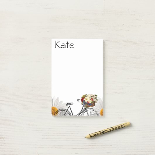 Hinweise zum Blumenbike Post-it Klebezettel (Auf Schreibtisch)