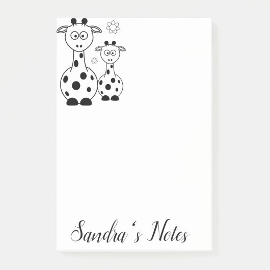 Hinweise zum Färben von Giraffen Post-it Klebezettel (Vorderseite)