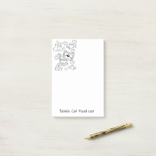 Hinweise zum Färben von Katzen Post-it Klebezettel (Auf Schreibtisch)