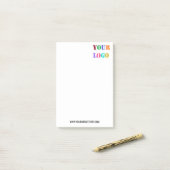 Hinweise zum Firmenlogo und Text-Business Post-it Klebezettel (Auf Schreibtisch)