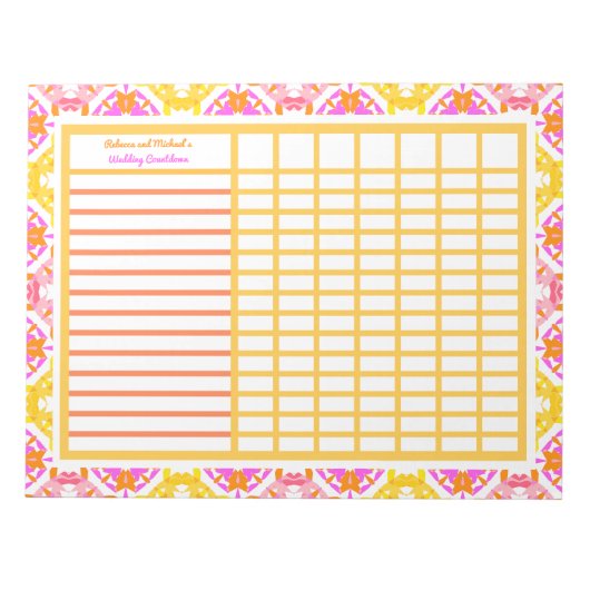 Hinweise zum Hochzeitsplanungsplaner für Verlobung Notizblock (Vorderseite)