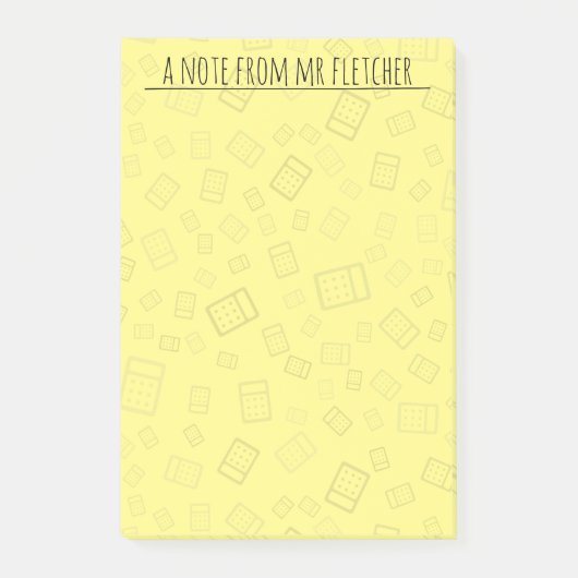 Hinweise zum personalisierten Berechnungsmuster Post-it Klebezettel (Vorderseite)