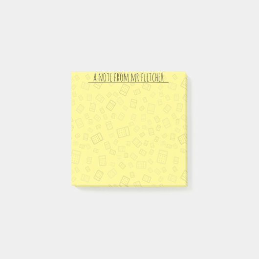 Hinweise zum personalisierten Berechnungsmuster Post-it Klebezettel (Vorderseite)