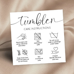 Hinweise zum Umgang mit dem Tumbler Minimalistisch Quadratische Visitenkarte