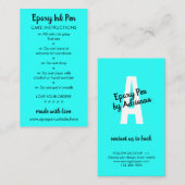 Hinweise zur aquamarinen Pflege für Epoxy-Pen Mitteilungskarte (Vorne/Hinten)