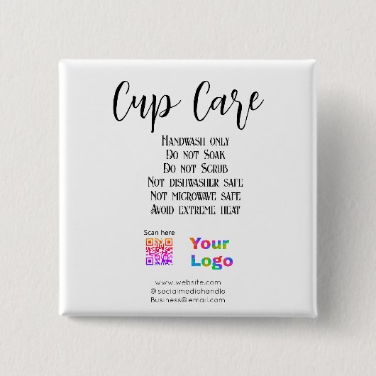 Hinweise zur Betreuung des Pokals fügen Firmenname Button (Vorderseite)