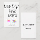 Hinweise zur Betreuung des Pokals fügen Firmenname Visitenkarte (Vorne/Hinten)