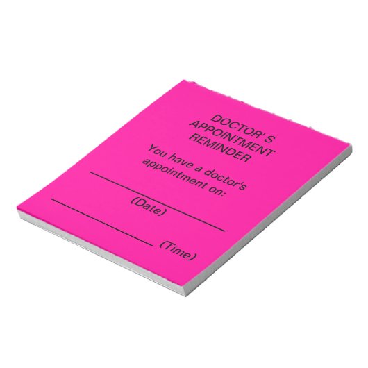 Hinweise zur Erinnerung des Arztes (hellrosa) Notizblock (Rotiert)