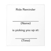 Hinweise zur Erinnerung Notizblock (Vorderseite)