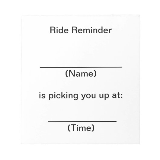 Hinweise zur Erinnerung Notizblock (Vorderseite)