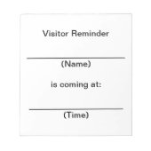 Hinweise zur Erinnerung Notizblock (Vorderseite)