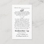 Hinweise zur Handhabung von frischem Eier Visitenkarte (Rückseite)