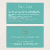 Hinweise zur Schmuckkarte mit Logo Aquamarin (Vorne & Hinten)