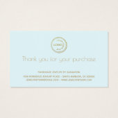 Hinweise zur Schmuckkarte mit Logo blau (Rückseite)