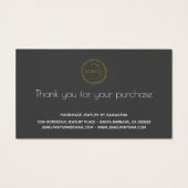 Hinweise zur Schmuckkarte mit Logo Grau (Rückseite)