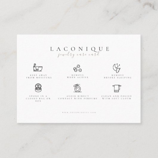 Hinweise zur Schmuckpflege | Earring Care Visitenkarte (Vorderseite)