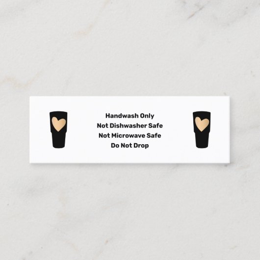 Hinweise zur Tumbler-Pflege Logo hinzufügen Mini Visitenkarte (Vorderseite)