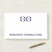 Hinweise zur Unternehmensnachfolge mit Logo Post-it Klebezettel (Auf Schreibtisch)