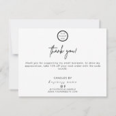 Hinweise zur Warnung bei Minimalistischen Kerzen-K Dankeskarte (Rückseite)