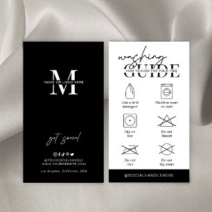 Hinweise zur Waschpflege Minimalistische Logo-Klei Visitenkarte