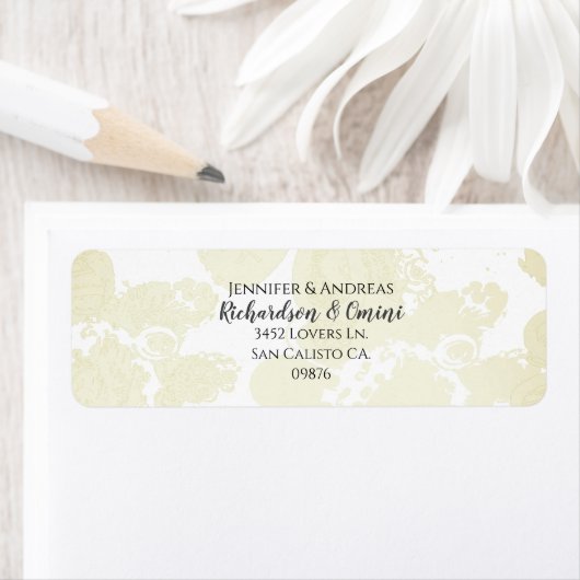 Hinweistext für das Hochzeitspaar. Weiße Blüte (Insitu)