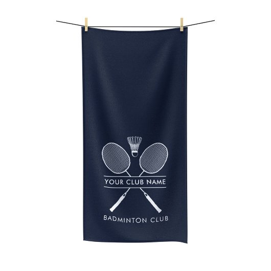 Hinzufügen Badminton Club Name Rackets Icon Navy B Badehandtuch