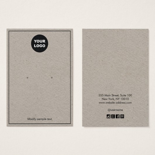 Hinzufügen der Logo-Kraft-Ohrsichtkarte (Vorne & Hinten)