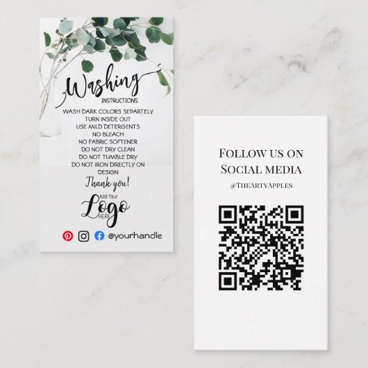 HINZUFÜGEN DER LOGO-WASSERANleitung CARE CARD euca Visitenkarte (Vorne/Hinten)