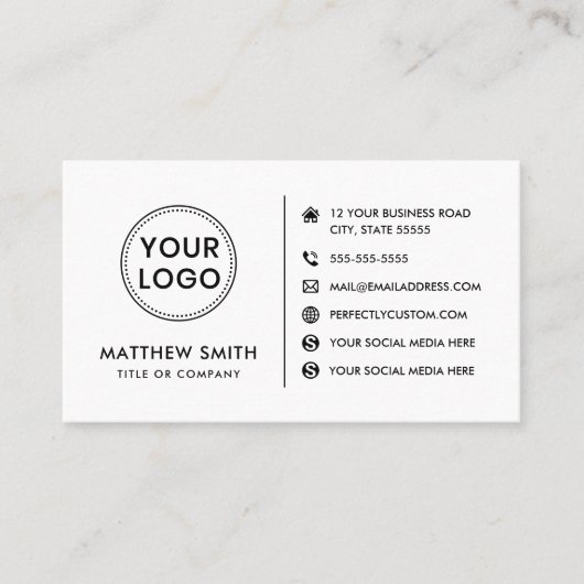 Hinzufügen der Logo-Website jedes soziale Medien m Visitenkarte (Vorderseite)
