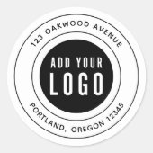 Hinzufügen der schwarzen Rücksendeadresse Ihres Lo Runder Aufkleber (Vorderseite)