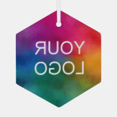 Hinzufügen des benutzerdefinierten Hexagon-Logos f Ornament Aus Glas (Rückseite)