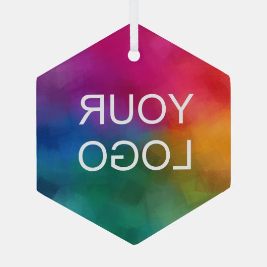 Hinzufügen des benutzerdefinierten Hexagon-Logos f Ornament Aus Glas (Rückseite)