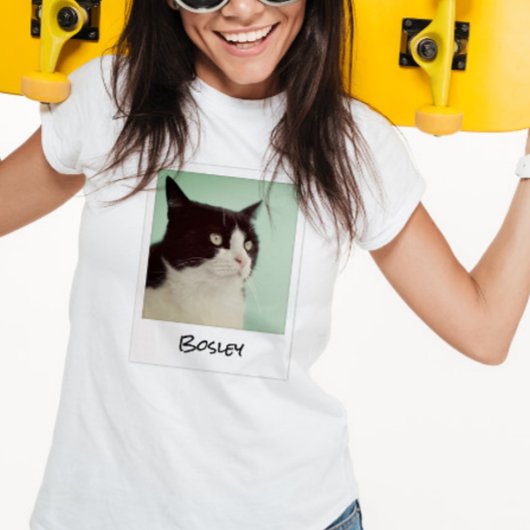 Hinzufügen des Foto-Retro-Sofortkamera-Rahmens T-Shirt