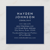 Hinzufügen des Fotos Einfache Minimalistische bear Quadratische Visitenkarte (Rückseite)