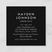 Hinzufügen des Fotos Einfache Minimalistische bear Quadratische Visitenkarte (Rückseite)