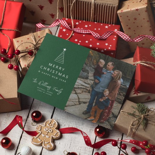 HINZUFÜGEN DES FOTOS | Frohe Weihnachten Geo Tree Einladung