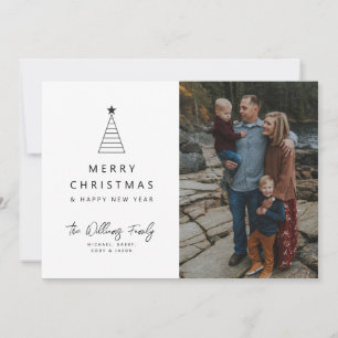 HINZUFÜGEN DES FOTOS Frohe Weihnachten Geo Tree Einladung
