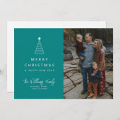 HINZUFÜGEN DES FOTOS | Frohe Weihnachten Geo Tree Einladung (Vorne/Hinten)