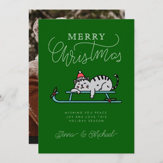 HINZUFÜGEN DES FOTOS | Frohe Weihnachts Winter Sch Einladung (Vorne/Hinten)