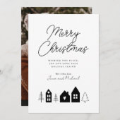 HINZUFÜGEN DES FOTOS | Frohe Weihnachtsstadt Einladung (Vorne/Hinten)