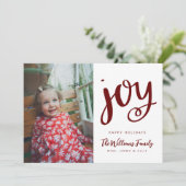 HINZUFÜGEN DES FOTOS | Happy Holidays JOY Einladung (Stehend Vorderseite)