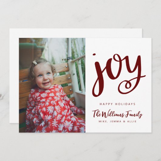 HINZUFÜGEN DES FOTOS | Happy Holidays JOY Einladung (Vorne/Hinten)