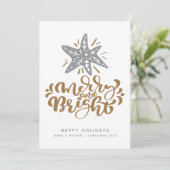 HINZUFÜGEN DES FOTOS | Merry und Bright Einladung (Stehend Vorderseite)