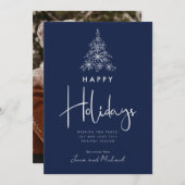 HINZUFÜGEN DES FOTOS | Schneeflockenbaum Einladung (Vorne/Hinten)