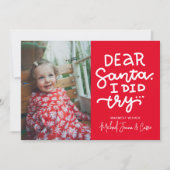 HINZUFÜGEN DES FOTOS | Sehr geehrter Weihnachtsman Einladung (Vorderseite)