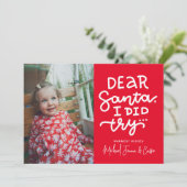 HINZUFÜGEN DES FOTOS | Sehr geehrter Weihnachtsman Einladung (Stehend Vorderseite)